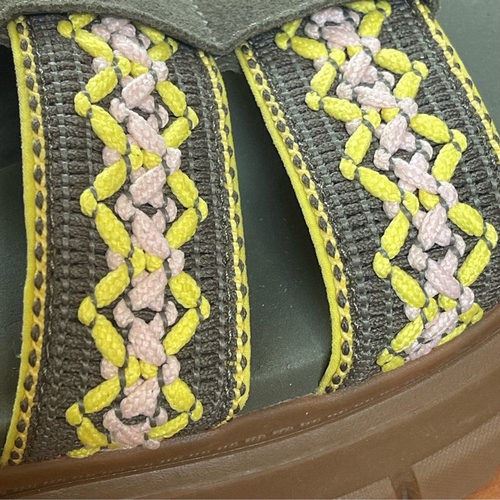 UGG ASHTON HERITAGE BRAID STRAPPY BURNT OLIVE CHUNKY SANDALS US 8 Boho Lug Sole - Picture 12 of 12